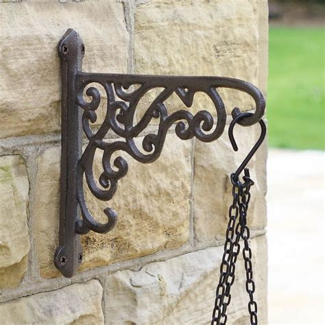 metal hanging basket brackets|wrought iron hanging basket brackets.